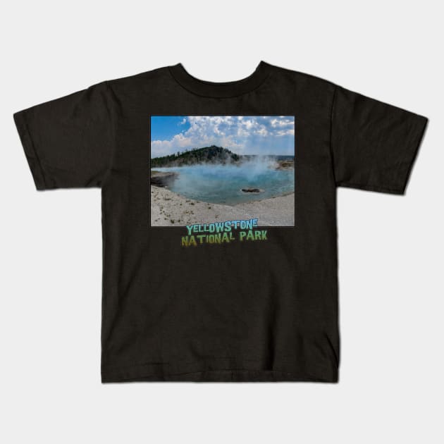 Yellowstone National Park - Excelsior Geyser Crater Kids T-Shirt by gorff